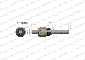 Przegub kierowniczy 209mm M22x1.5 04383056 133743003 Deutz-Fahr WARYŃSKI