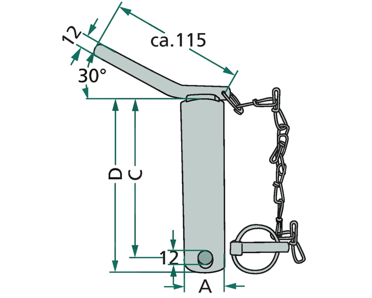 Sworzeń łącznika dolnego 151mm fi 22mm kat.1