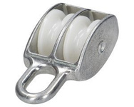 Bloczek z kółkami pl.30mm podwójne do lin 8 mm