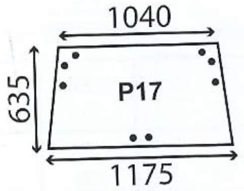 szyba do ciągnika John Deere - tylna L33937 (2834)