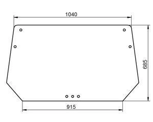 szyba do ciągnika Deutz-Fahr - tylna 04340309 (1551)