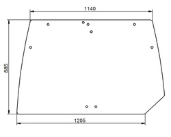 szyba do ciągnika Deutz-Fahr, Lamborghini, Same - tylna 04429137 (1043)