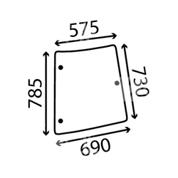 szyba MF serie 4200 4300 - boczna lewa bezbarwna 3804667M2 (1508)