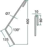 palec zagarniający siewnika Amazone II lewy 3742300