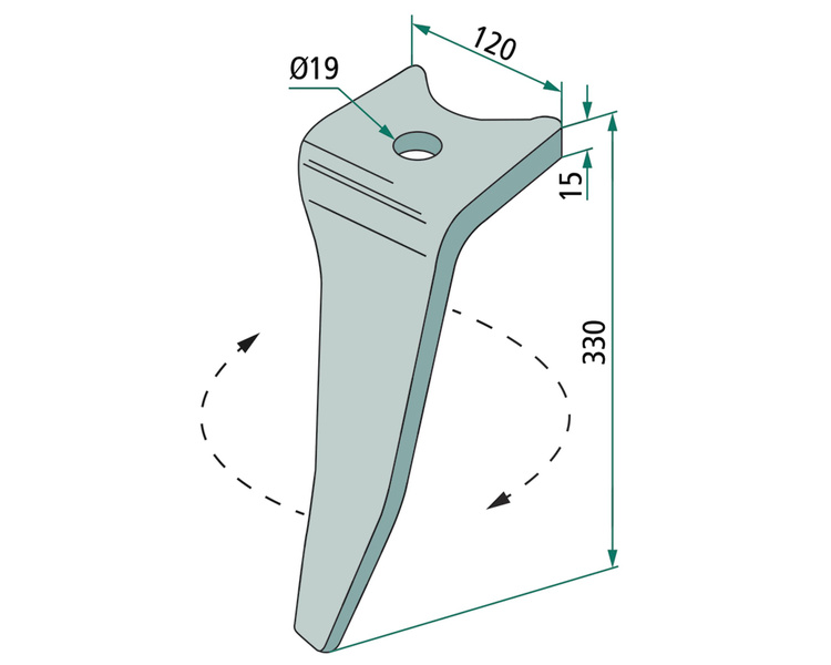 Ząb brony aktywnej lewy Amazone 330mm 180RH-AMA-07L