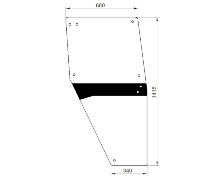 szyba do ciągnika Deutz-Fahr - drzwi prawe bezbarwne 04347341 (1321)