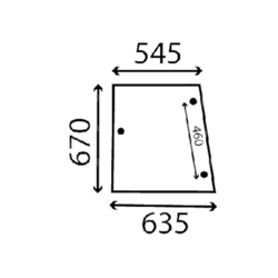 szyba do ciągnika Case - boczna 1332697C1 (4778)