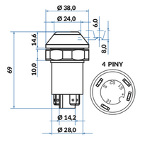 przycisk, włącznik podnoszenia i opuszczania CAT, Deutz-Fahr 01145154, 5C-6152