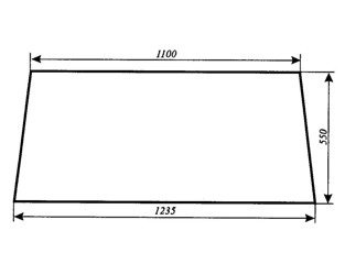 szyba do ciągnika C-360 kabina Koźmin (Henmar, Stawowy) - tylna wer 1 (681)