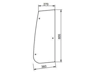 szyba do ciągnika Deutz-Fahr, Lamborghini, Same - boczna lewa uchylna 04418828 (1155)