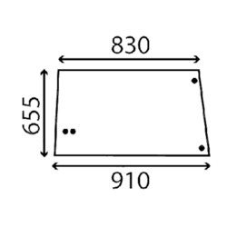 szyba do ciągnika John Deere - boczna zielona L55038