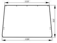 szyba do ciągnika John Deere - tylna bez klamki bezbarwna (2570)