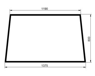 szyba do ciągnika John Deere - przednia R114807 (1315)