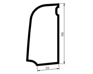 szyba JCB - drzwi górna 827/80380 (3464)
