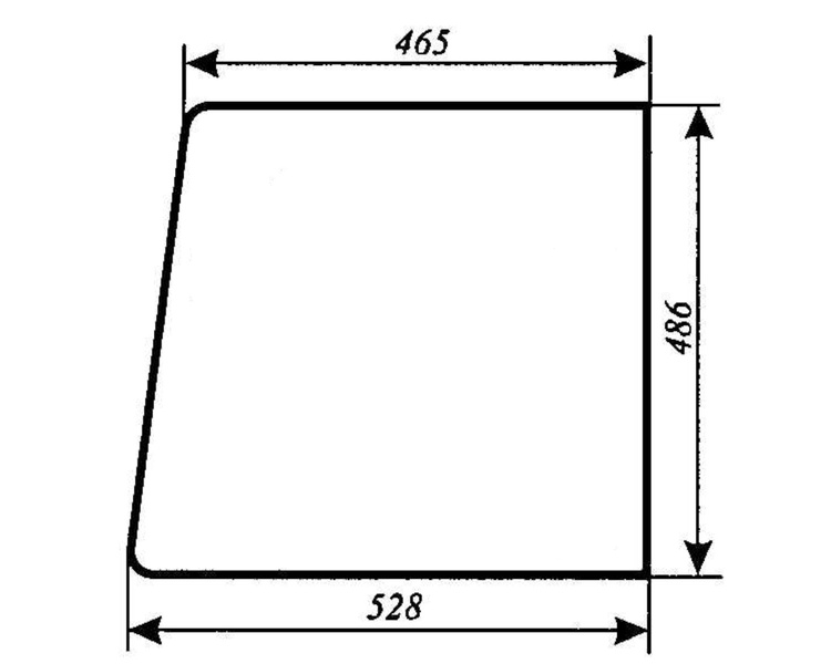 szyba do ciągnika Massey Ferguson 550 560 565 575 590 592 595 - drzwi góra przesuwne (lewa, prawa) (875)