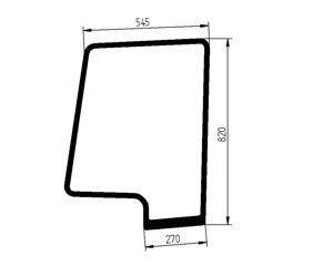 szyba minikoparka Kubota KX057-4 - drzwi górna RD358-46560 (4873)