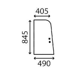 szyba Yanmar - boczna przednia górna przesuwana prawa 113106 (4255)