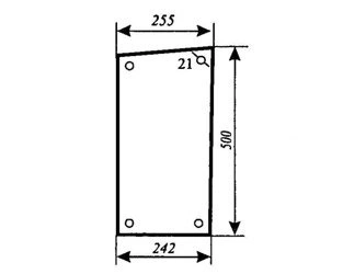 szyba do ciągnika Massey Ferguson 274 284 294 377 387 397 675 690 698 699 1004 1007 1014 1024, Landini - przednia dolna (lewa, prawa) (763) 3301889M2