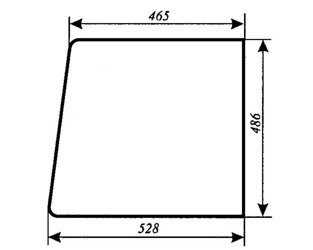 szyba do ciągnika Massey Ferguson 550 560 565 575 590 592 595 - drzwi góra przesuwne (lewa, prawa) (875)