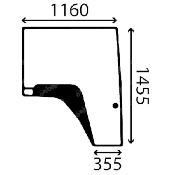 szyba do ciągnika John Deere - boczna prawa R537490 (2893)