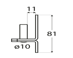 Uchwyt czopowy do bram furtki drzwi 11x81x3,0 domax