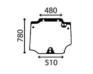 szyba CASE JX 1070N 1075N 1095N 1075V 1095V sadowniczy - tylna zielona (1170)