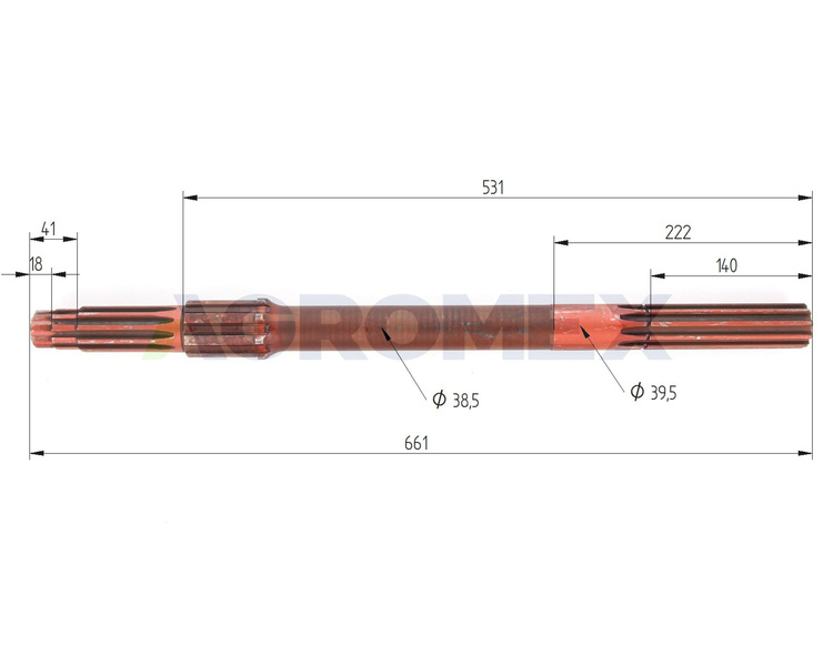 Półoś prawa uniwersalna C-330 oryginał Ursus 50013231