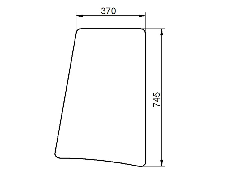 szyba do ciągnika Deutz-Fahr, Lamborghini, Same - boczna 0.009.7703.0/20 (1180)