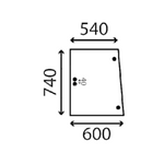 szyba do ciągnika Deutz-Fahr - boczna otwierana 0.011.7779.0