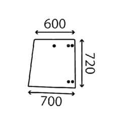 szyba do ciągnika Same - drzwi górna 04439312