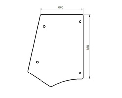 szyba koparko-ładowarka Case, New Holland - boczna lewa, prawa 85801628 (1652)