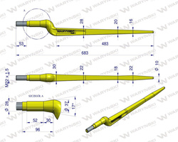 Ząb ładowacza uniwersalny Z L- 680 mm Tur WARYŃSKI