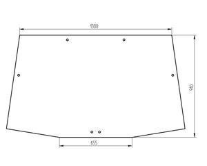 szyba do ciągnika John Deere - tylna R537492 (3371)