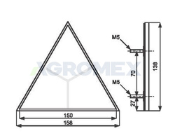Trójkąt odblaskowy przykręcany Waś 52