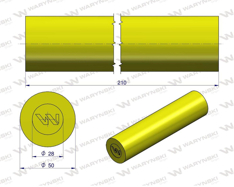 Amortyzator poliuretanowy walec 50x210 WARYŃSKI