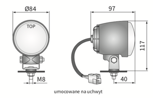 lampa robocza H3 z uchwytem WESEM LOR6.41501 Ø84x97