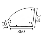 szyba New Holland - drzwi górna lewa 76081750 (3190)