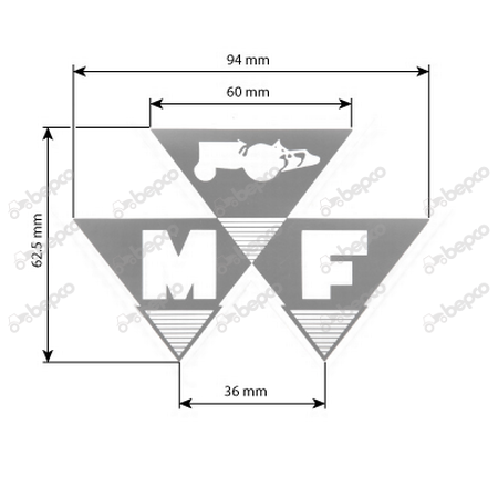 naklejka, logo MF Massey Ferguson 196206M1