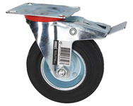 Koło obrotowe 125mm 100kg metalowo gumowe z hamulcem do wózków