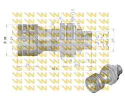 Szybkozłącze hydrauliczne gniazdo long z eliminatorem ciśnienia M22x1.5 gwint zewnętrzny EURO Waryński