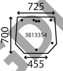 szyba Massey Ferguson - tylna VA374757 (4404)