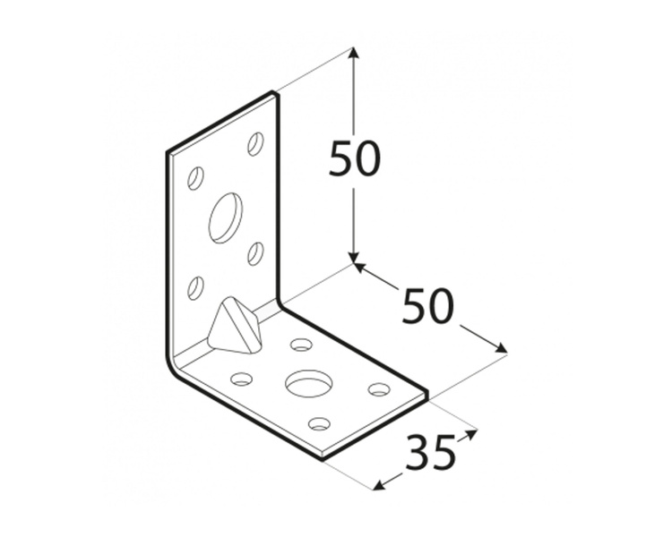 Kątownik łącznik z przetłoczeniem 50x50x35x2,0 dmx