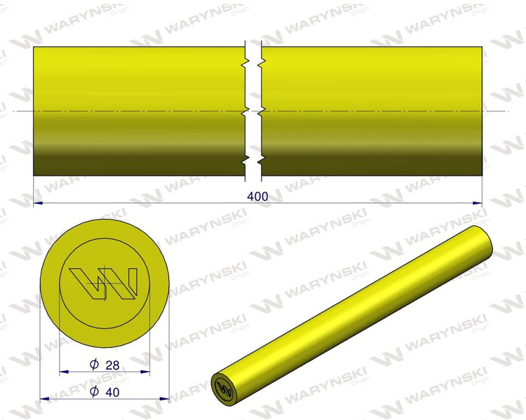 Amortyzator poliuretanowy walec 40x400 WARYŃSKI