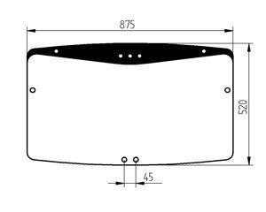 szyba ładowarka Merlo Multi Farmer, Panoramic - tylna 045750 (2911)