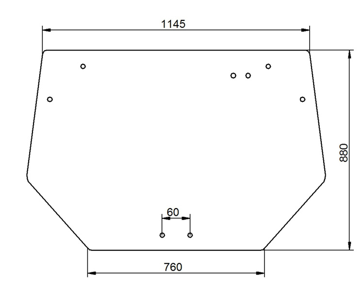 szyba do ciągnika Deutz-Fahr, Same - tylna 0.009.7699.0/20 (2131)