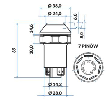 przycisk, włącznik młocarni Deutz-Fahr 01145463