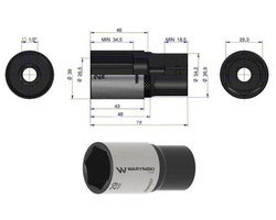 Nasadka sześciokątna 1/2" 29 mm długa Waryński