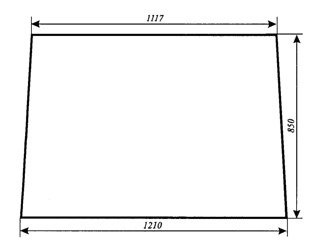 szyba do ciągnika T25 A2 kabina Naglak Koźmin - przednia (788)