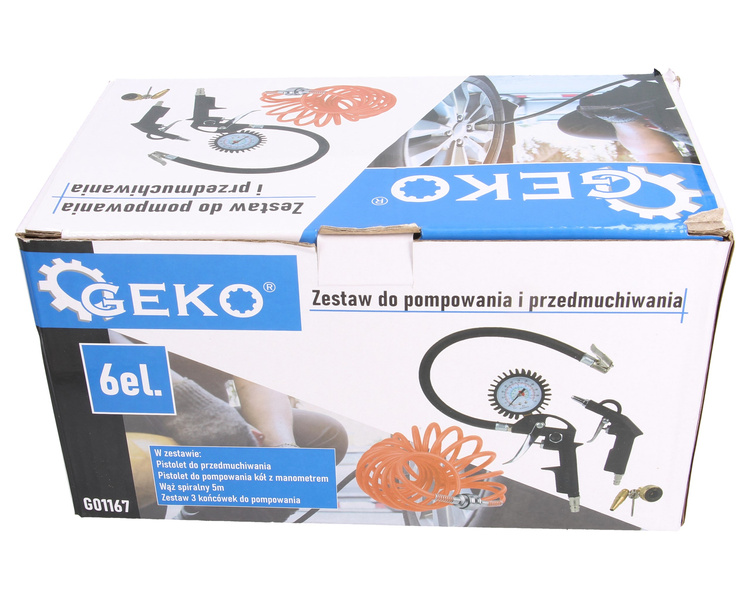 Zestaw do pompowania i przedmuchiwania 6 elementów Geko