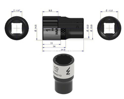 Nasadka dwunastokątna 1/4" 10 mm Waryński